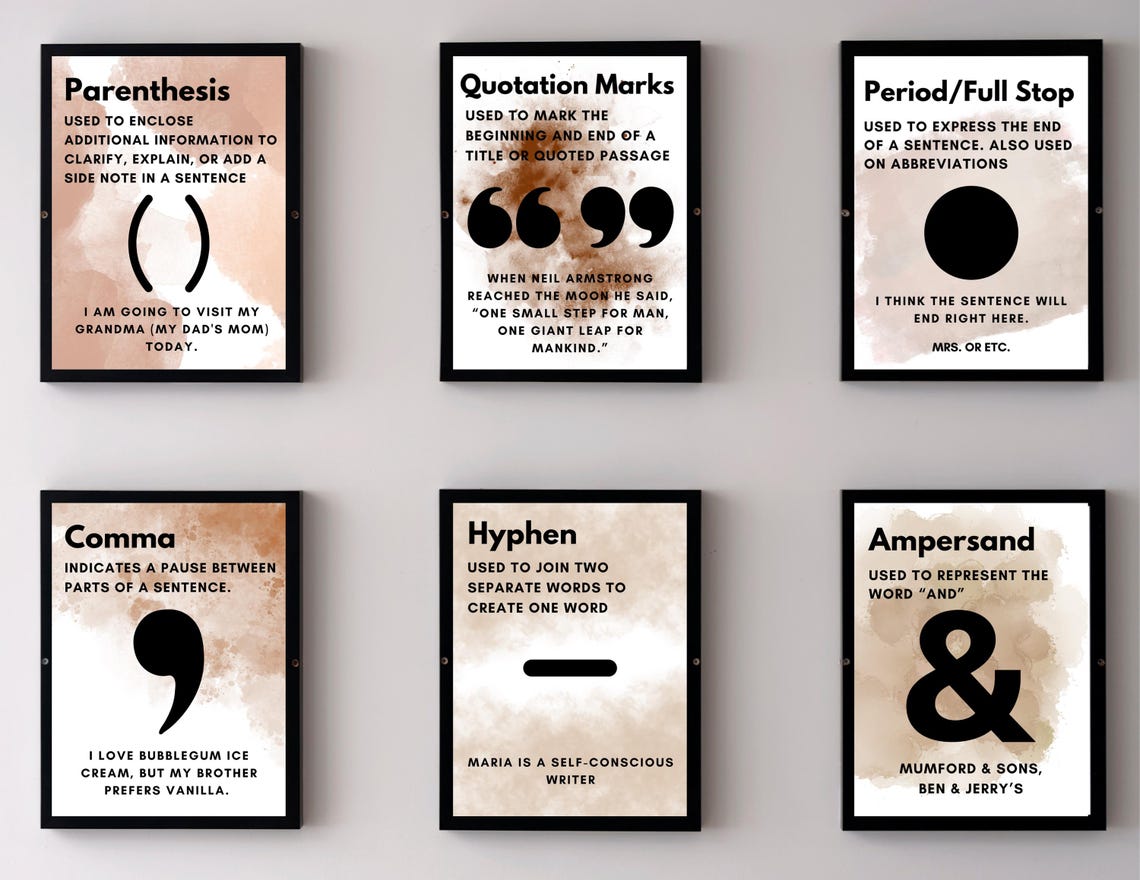 Neutral Punctuation Posters – Printable Classroom Decor (PDF & PNG ...