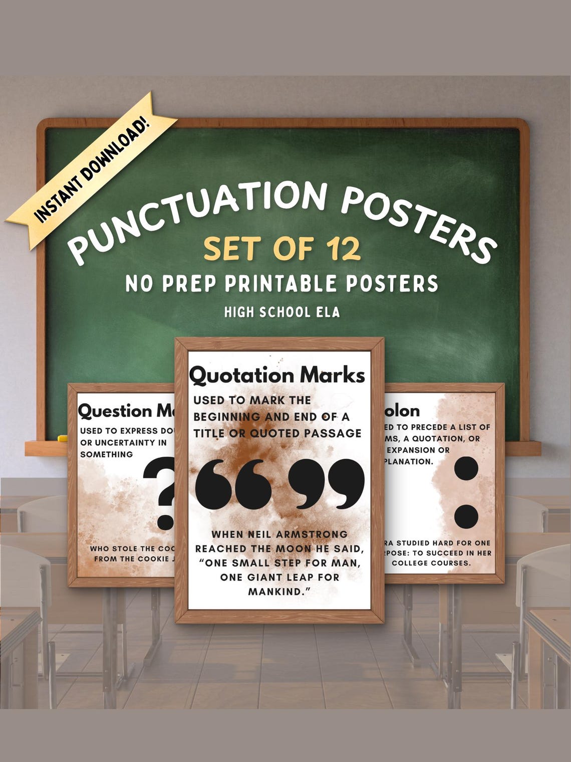 Neutral Punctuation Posters – Printable Classroom Decor (PDF & PNG ...
