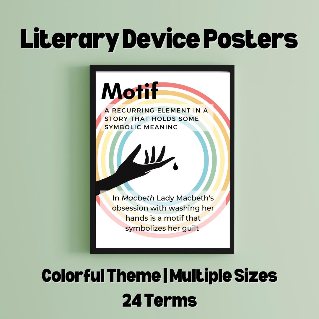 Literary Devices Classroom Posters: ELA Anchor Charts (Digital Download, PDF & PNG
