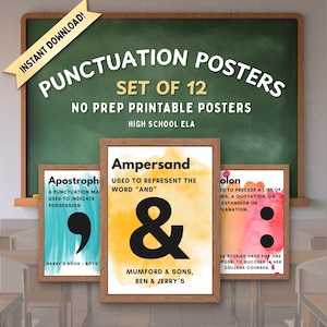 Colorful Punctuation Posters – Printable Classroom Decor (PDF & PNG)