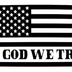 In God We Trust American Flag Vinyl Decal Sticker for window,car,van,truck,laptop,etc.