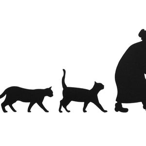 Vinyl-Aufkleber „Alte Dame mit Katzen“, Katzenliebhaber, für Fenster, Auto, LKW, Van, Wohnmobil usw.