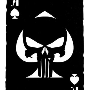 Ace Of Spades Punisher Inspired Old Playing Card Vinyl Decal Sticker for window,car,truck,van,etc.