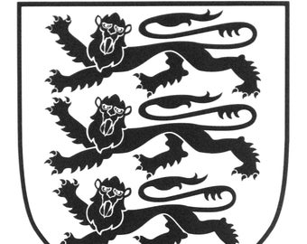 Adhesivo de vinilo con el escudo real de Inglaterra de los Tres Leones