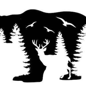 Bear Wildlife Vinyl Decal Sticker for window,car,truck,van,laptop,etc.