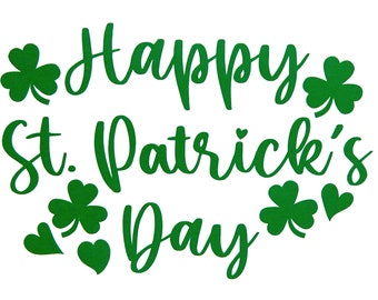 Calcomanía de vinilo con el feliz Día de San Patricio