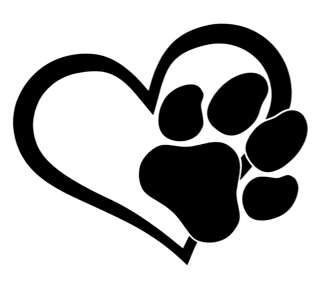 Dog Paw Print Heart Vinyl Decal Sticker for Window,car,truck,van,laptop ...