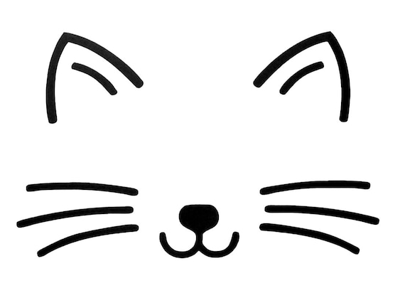 Cat Face Vinyl Decal Sticker for window car truck laptop van camper motorbike etc