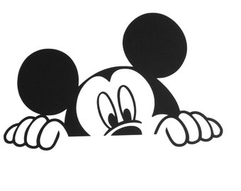 Mickey Mouse Peeking 5" WHITE Car Window Vinyl Sticker Decal Disney FREE SHIP Mickey Mouse Peeking 5" WHITE Car Window Vinyl Sticker Decal Disney FREE SHIP