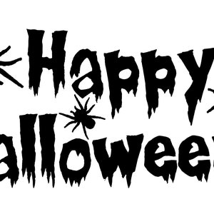 Happy Halloween & Spiders Vinyl Aufkleber Aufkleber für Fenster, Auto, LKW, Lieferwagen, etc.