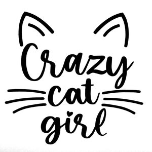Crazy Cat Girl Vinyl-Aufkleber für Fenster, Auto, LKW, Laptop, Wohnmobil, Van, Motorrad usw.