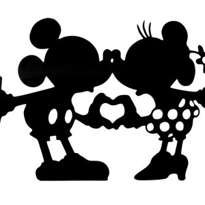 ミニーとミッキーがキスをするディズニー風の車体・窓・バンパー用ビニールデカールステッカー