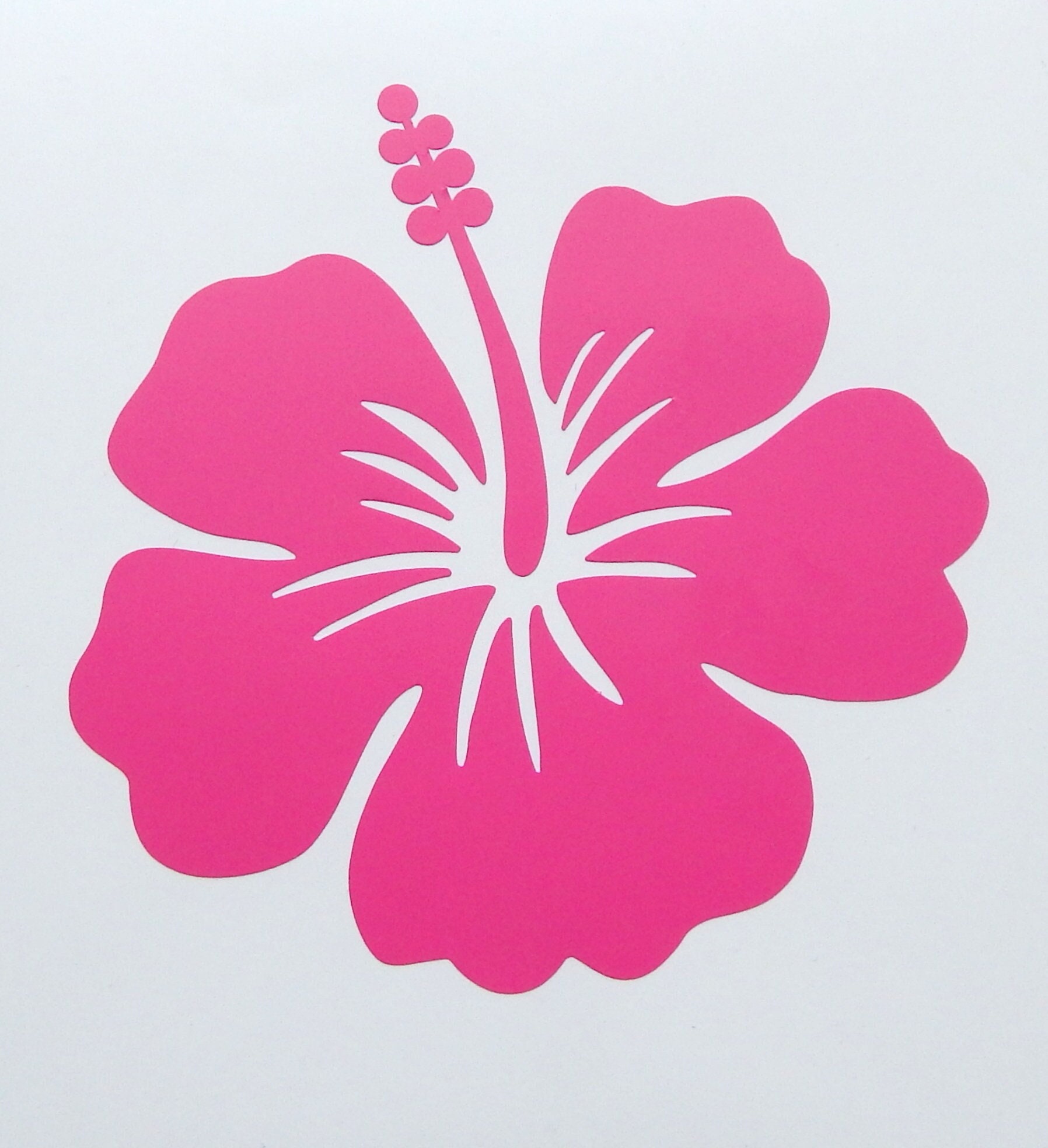 JINTORA Sticker - Autocollant - Lot de 2 Stickers Fleurs d'hibiscus chacun  30cm x 36cm Blanc - réglage Lunette arrière Voiture - Style de Voiture