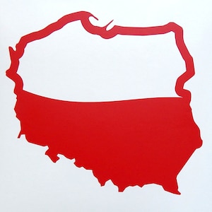 Polish Map Flag Vinyl Decal Sticker for car,truck,window,van,etc.