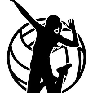 Voleyball Player With Ball Vinyl Decal Sticker for window,car,truck,van,laptop,etc.
