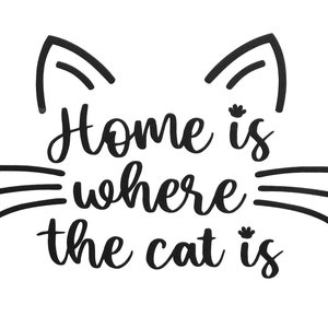 Home Is Where The Cat Is Vinyl Decal Sticker,Cat Sticker