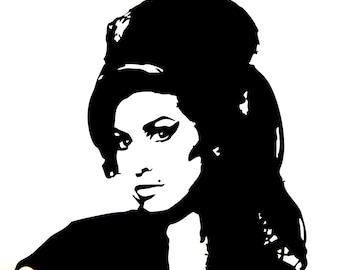 Amy Winehouse Portrait Vinyl Decal Sticker for window,car,truck,laptop,etc.
