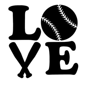 Love Baseball Vinyl Decal Sticker for car,truck,window,camper,van,laptop,etc.