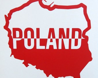 Polen kaart vlag vinyl sticker sticker voor auto, vrachtwagen, raam, enz.