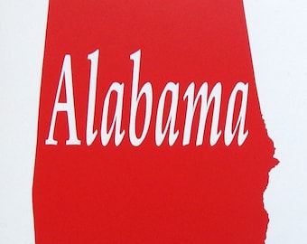 Adesivo in vinile con bandiera dell'Alabama per finestrini, auto, furgoni, camion, laptop, ecc.