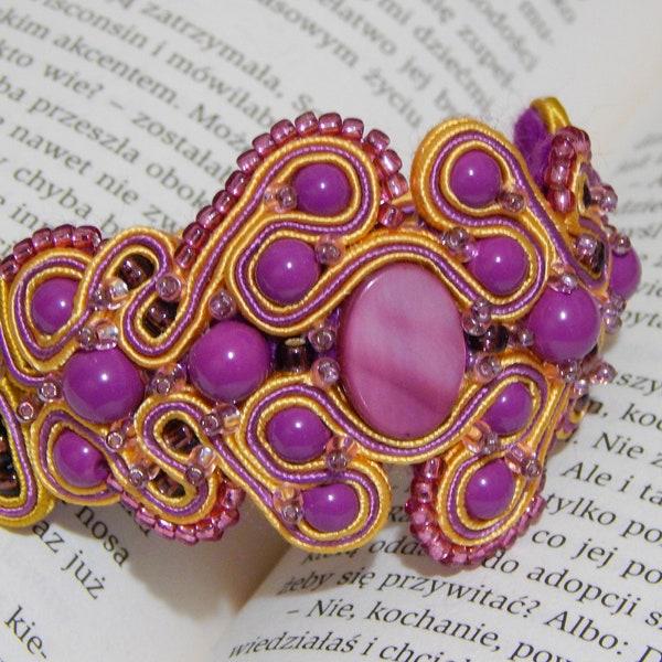 Bracelet Soutache avec Nacre, Bracelet Fait Main, Bracalet d’été