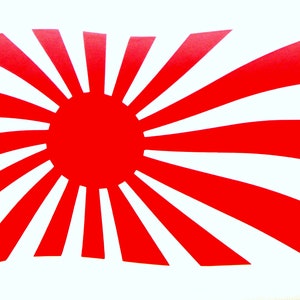 Rising Sun Flag Of Japan Vinyl Decal Sticker for car,truck,window,laptop,etc.
