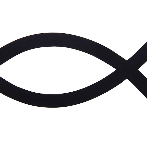 Autocollant Ichtus, symbole chrétien de poisson autocollant en vinyle pour fenêtre, voiture, camion, fourgonnette, moto, ordinateur portable, etc.