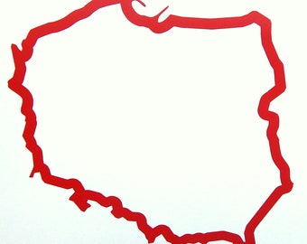 Polen Contour Map Vinyl Decal Sticker voor auto, vrachtwagen, camper, bestelwagen, raam, laptop, enz.