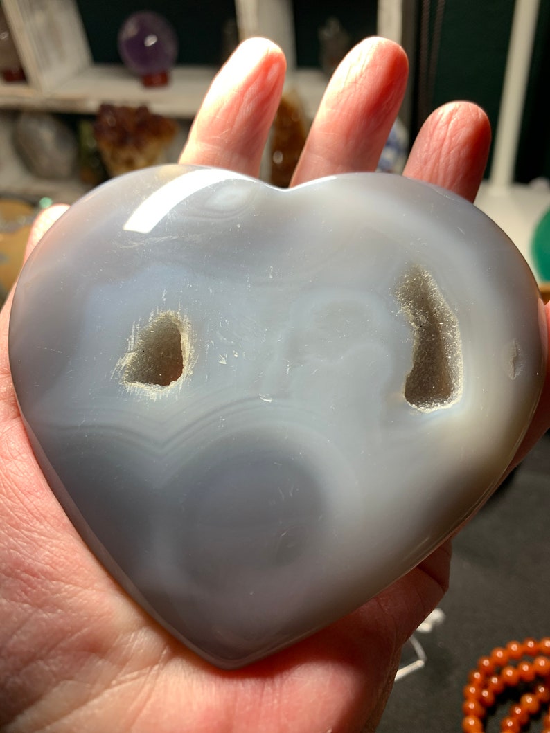 3.2\u201d Druzy Agate Heart