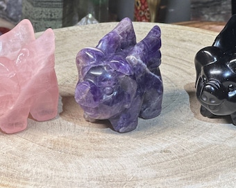 Gemstone Flying Pigs.   2.2”
