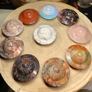 Gemstone UFO Carvings.  1.8”