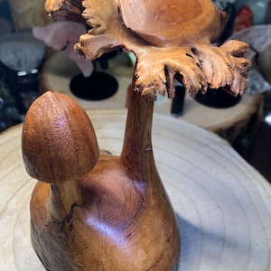 Hand Carved Wood Mushrooms  6.2”x5.0”