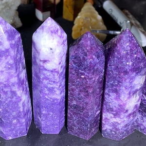 Beautiful Purple Lepidolite Points.