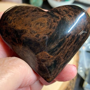 Mahogany Obsidian Hearts. 60mm-63mm