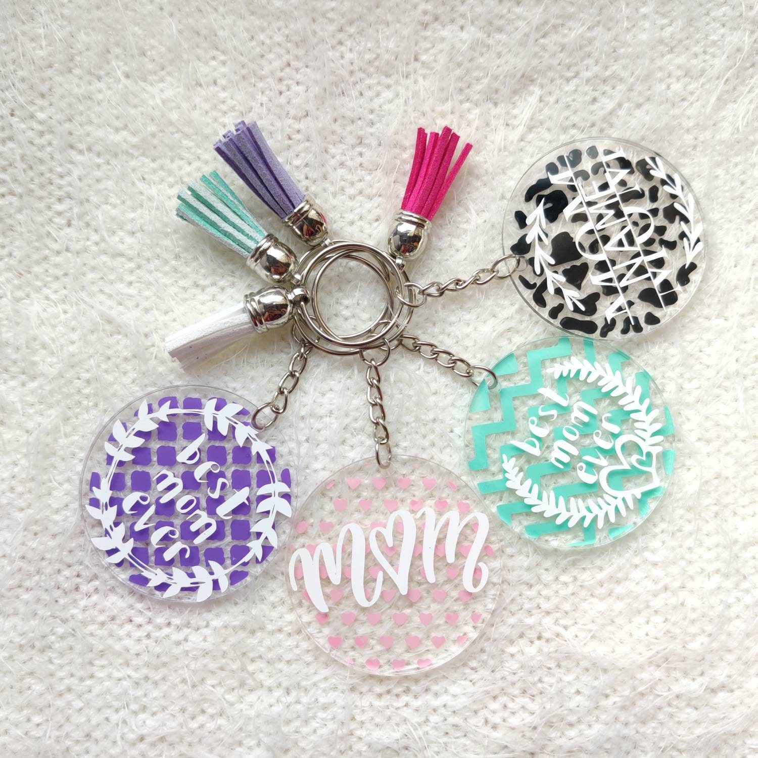 Mothers day keychain personalized keyring moms gift mums Etsy