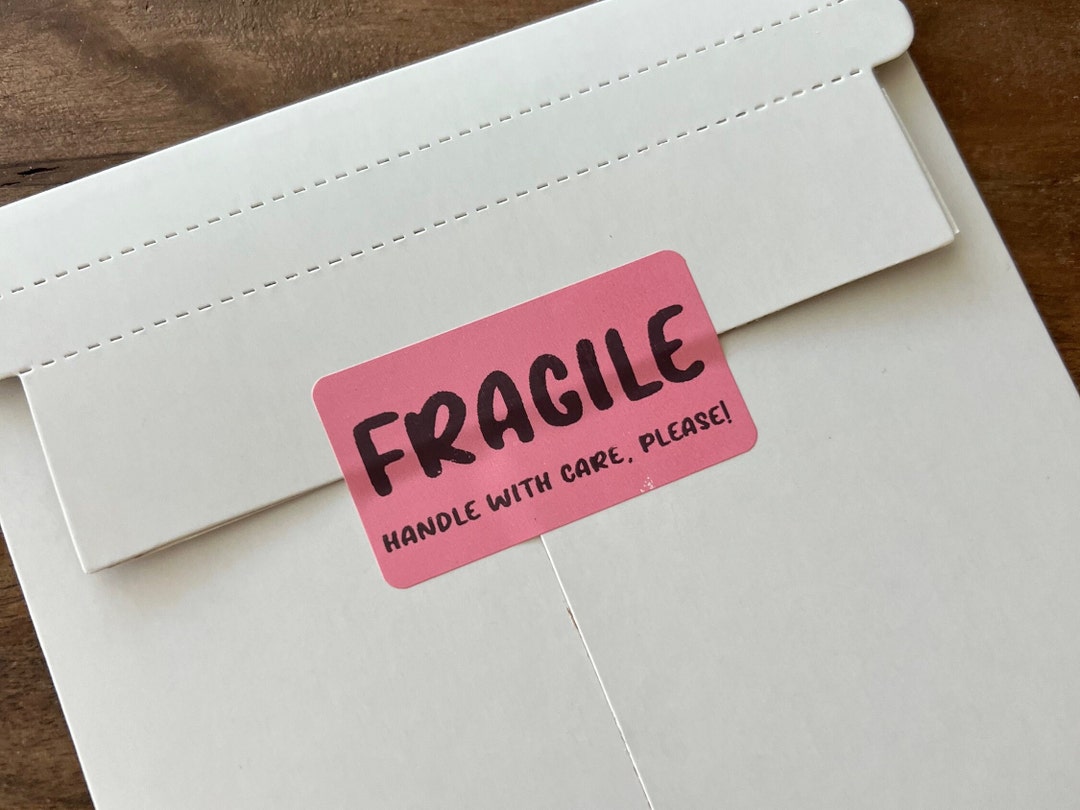 Pink Fragile Handle With Care Small Business Shipping Supplies Etsy