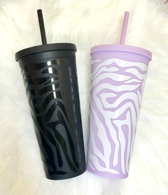 Leopard Tumbler Matte Water Bottle With Straw Holographic 