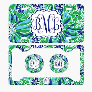 Personalisierter Autountersetzer Auto untersetzer AutoSchild Set Monogramm Nummernschild - Personalisiertes Schild und Zubehör