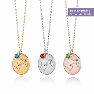 Personalisierte Land Halskette zwei nach Hause Halskette Zustand Halskette Fern Beziehung Geschenk Fremdwechsel Studenten Land Karte Geschenk