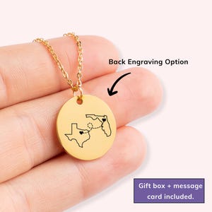 Personalisierte Land Halskette zwei nach Hause Halskette Zustand Halskette Fern Beziehung Geschenk Fremdwechsel Studenten Land Karte Geschenk