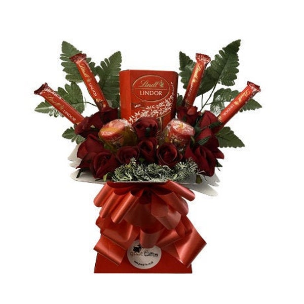 Lindt Lindor Explosion Chocolate Silk Flowers Yankee Candle Bouquet Gift - BARRES PLEINE GRANDEUR