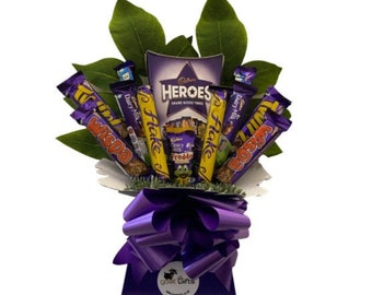 Cadburys Heroes Assorted Silk Bouquet Gift - FULL SIZE BARS