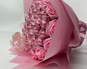 Large Mother’s Day Lindt Lindor Chocolate & Flowers Hand-Tied Bouquet Gift.