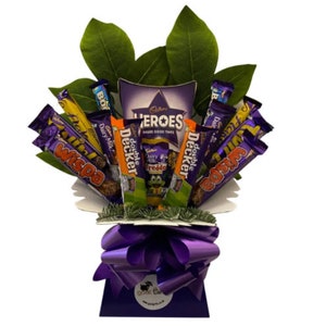 Large Cadburys Heroes Assorted Silk Bouquet Gift - FULL SIZE BARS