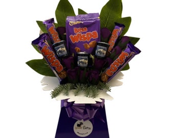 Cadburys Wispa & Yankee Candle Silk Flowers Bouquet Gift - FULL SIZE BARS