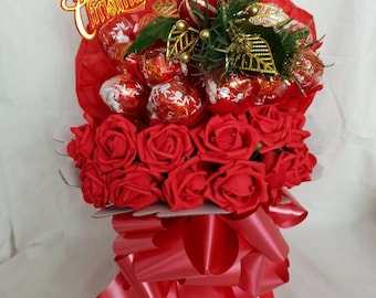 Deluxe Christmas Large Lindt Lindor Chocolate Flower Bouquet Gift