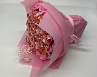 Large Mother’s Day Lindt Lindor Chocolate & Flowers Hand-Tied Bouquet Gift.