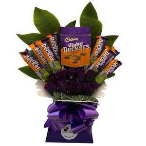 Large Cadburys Double Decker Silk Bouquet Gift - FULL SIZE BARS