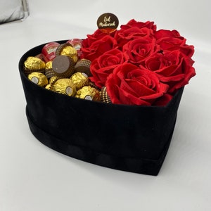 Personalised Velvet Hat Box Eid Ramadan Mubarak Gift Ferrero Richer Yankee candles Roses