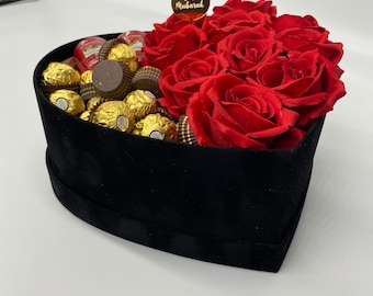 Caja de sombrero de terciopelo personalizada Eid Ramadan Mubarak Regalo Ferrero Richer Yankee velas Rosas